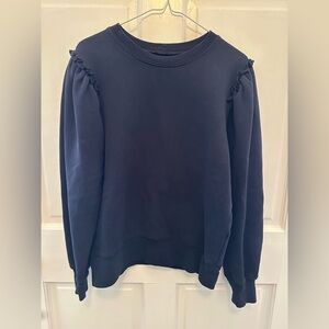 Citizens Of Humanity Edie Puff Sleeve Sweatshirt in Navy Medium